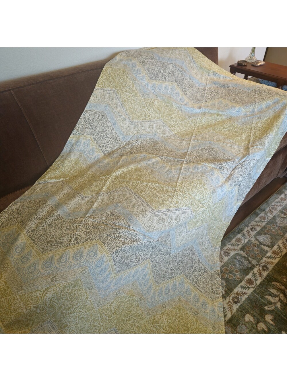 Living Room Curtains 4 Panels 49"x78.5" Blue,Gray,Green
